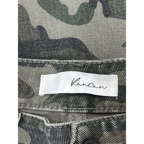 Kancan Benji Camo High Rise Distressed Boyfriend Jeans in Olive - Sz 9/28  - NWT - Picture 5 of 7
